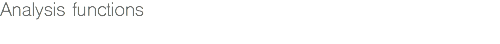 Analysis functions