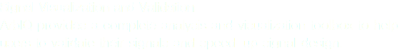 Signal Visualization and Validation
ArbIQ provides a complete analysis and visualization toolbox to help users to validate their signals and speed-up signal design.