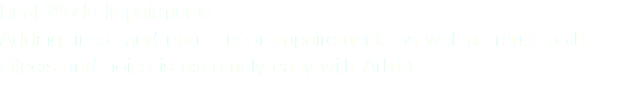 Real-World Impairments
Adding linear and non- linear impairements as well as multi-path effects and noise is extremely easy with ArbIQ.