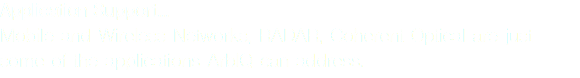 Application Support...
Mobile and Wireless Networks, RADAR, Coherent Optical are just some of the applications ArbIQ can address.